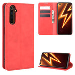 Per OPPO Realme 6 Pro Custodia in pelle con ventosa magnetica per affari retro-pelle con supporto e slot per schede e portafoglio, For OPPO Realme 6 Pro