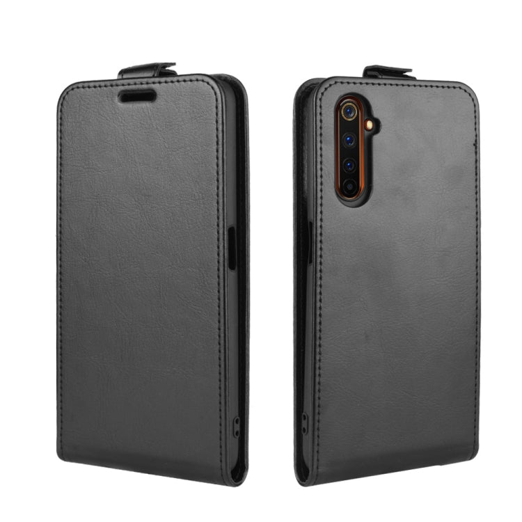 Per OPPO Realme 6 Pro R64 Texture Custodia protettiva in pelle a vibrazione verticale singola con slot per schede e cornice per foto