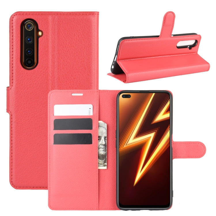 Per OPPO Realme 6 Pro Litchi Texture Custodia protettiva a vibrazione orizzontale con supporto e slot per schede e portafoglio, For Realme 6 Pro, For OPPO Realme 6 Pro