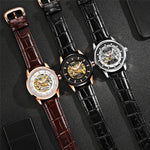 Orologio meccanico uomo automatico con cinturino in pelle