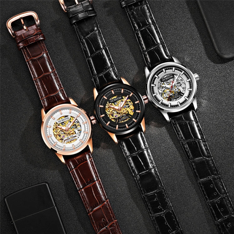 Orologio meccanico uomo automatico con cinturino in pelle