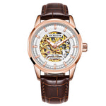 Orologio meccanico uomo automatico con cinturino in pelle