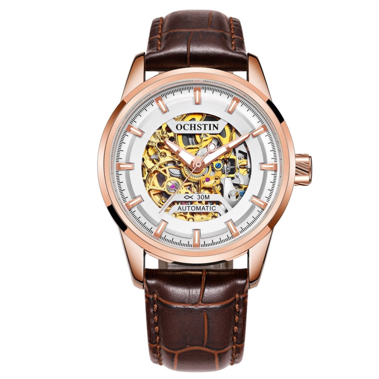 Orologio meccanico uomo automatico con cinturino in pelle