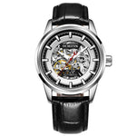 Orologio meccanico uomo automatico con cinturino in pelle