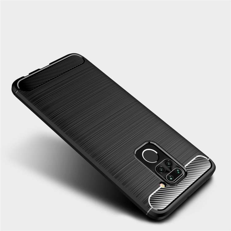 Per custodia in TPU in fibra di carbonio con trama spazzolata XiaomiRedmi Note9, For Redmi Note 9