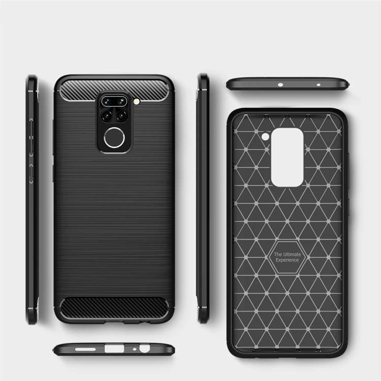 Per custodia in TPU in fibra di carbonio con trama spazzolata XiaomiRedmi Note9, For Redmi Note 9