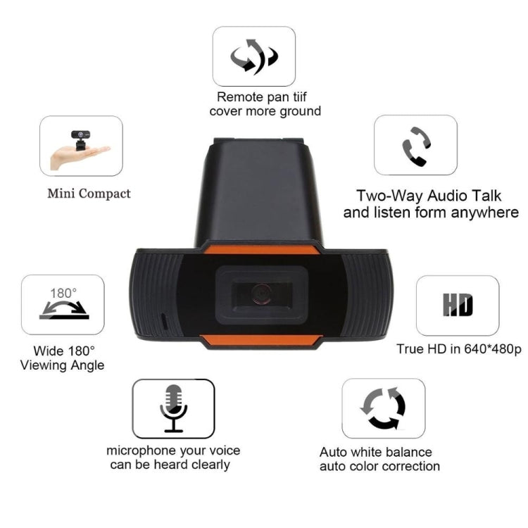 Webcam HD 480P USB con microfono per PC e Android TV