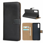 Per Sony Xperia 10 II fondina orizzontale in pelle con chiusura magnetica e staffa e slot per schede e portafoglio