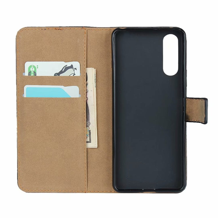 Per Sony Xperia 10 II fondina orizzontale in pelle con chiusura magnetica e staffa e slot per schede e portafoglio
