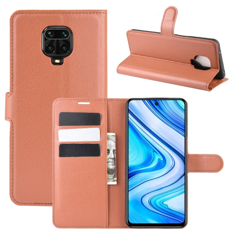 Per Xiaomi Redmi Note 9 Pro/Note 9S/Note 9 Pro Max Litchi Texture Custodia protettiva a vibrazione orizzontale con supporto e slot per schede e portafoglio, For Redmi Note 9 Pro