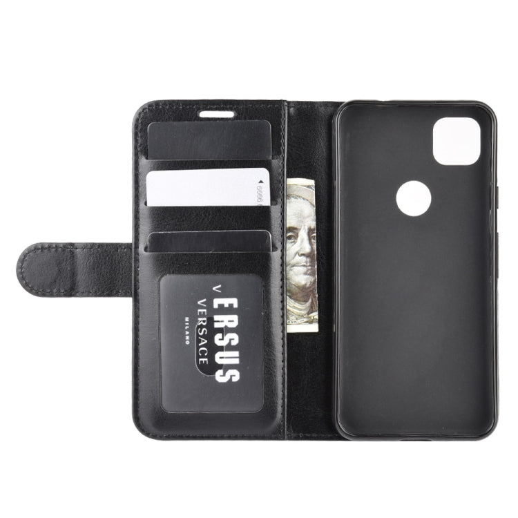 Per Google Pixel 4A R64 Texture Custodia protettiva a vibrazione orizzontale singola con supporto e slot per schede e portafoglio e cornice per foto, For Google Pixel 4A