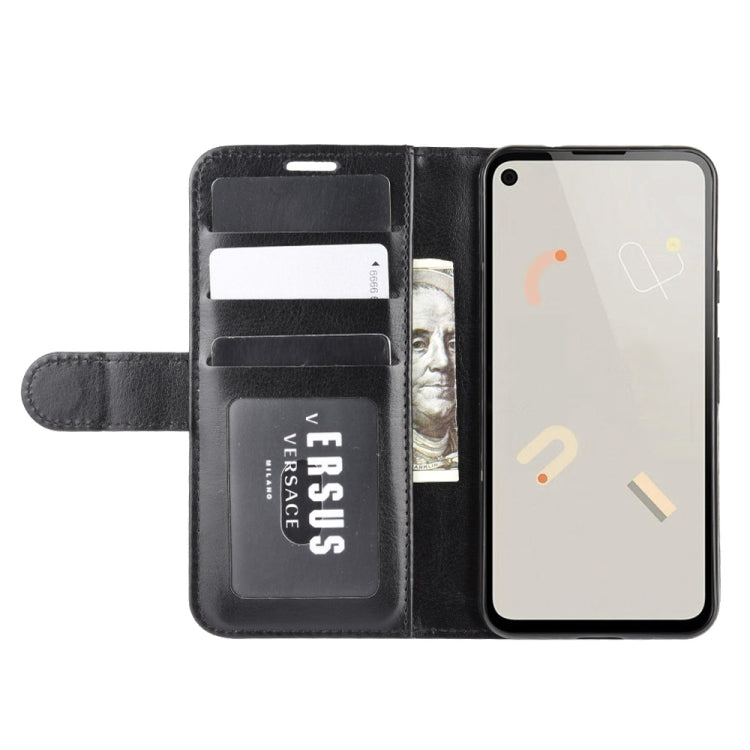 Per Google Pixel 4A R64 Texture Custodia protettiva a vibrazione orizzontale singola con supporto e slot per schede e portafoglio e cornice per foto, For Google Pixel 4A