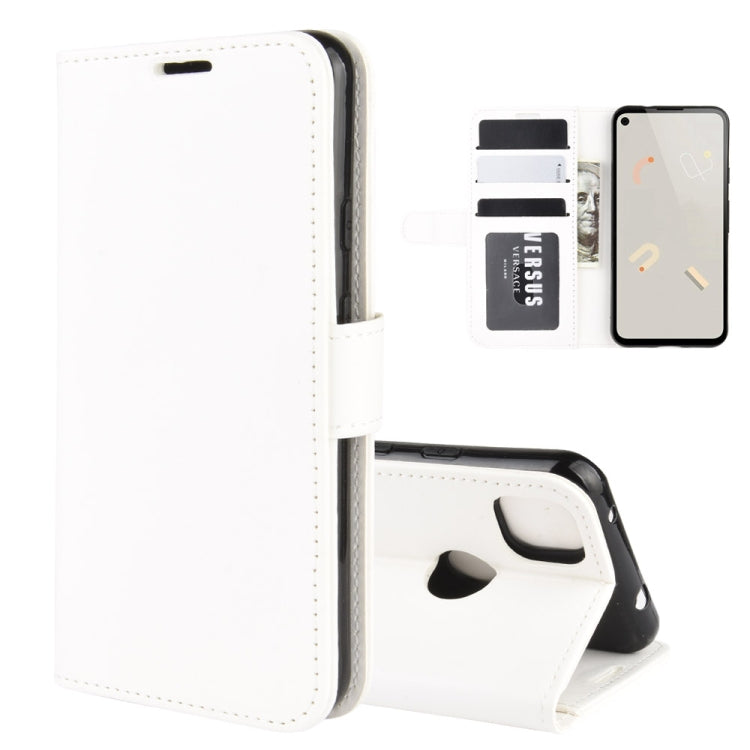 Per Google Pixel 4A R64 Texture Custodia protettiva a vibrazione orizzontale singola con supporto e slot per schede e portafoglio e cornice per foto, For Google Pixel 4A
