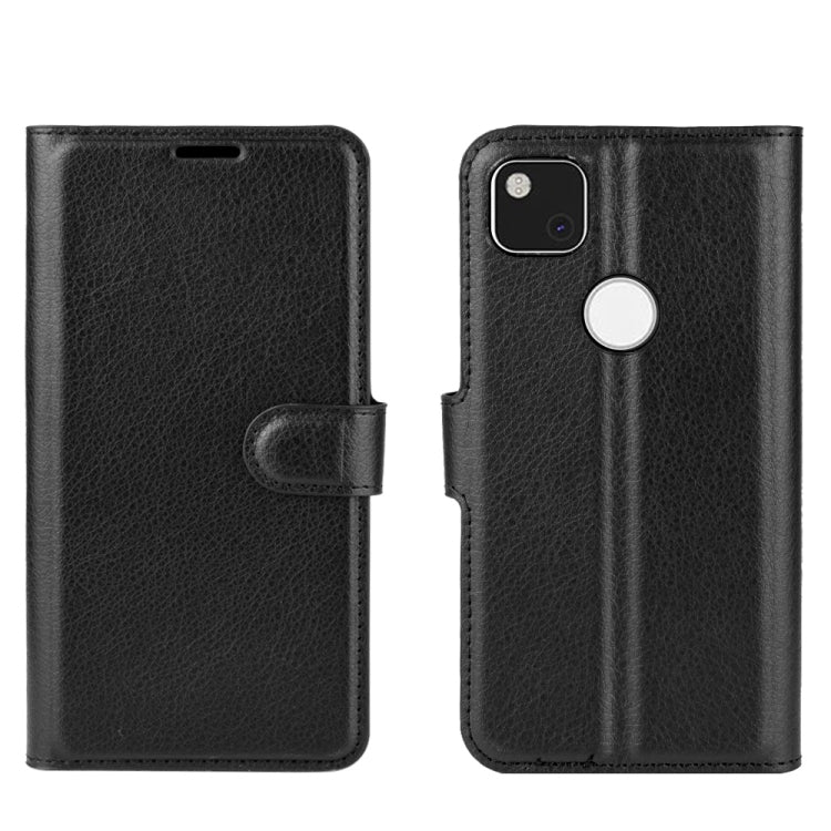 Per Google Pixel 4a Litchi Texture Custodia protettiva a vibrazione orizzontale con supporto, slot per schede e portafoglio, For Google Pixel 4a