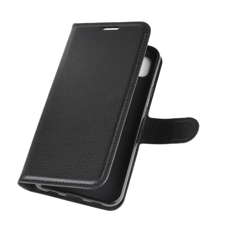Per Google Pixel 4a Litchi Texture Custodia protettiva a vibrazione orizzontale con supporto, slot per schede e portafoglio, For Google Pixel 4a