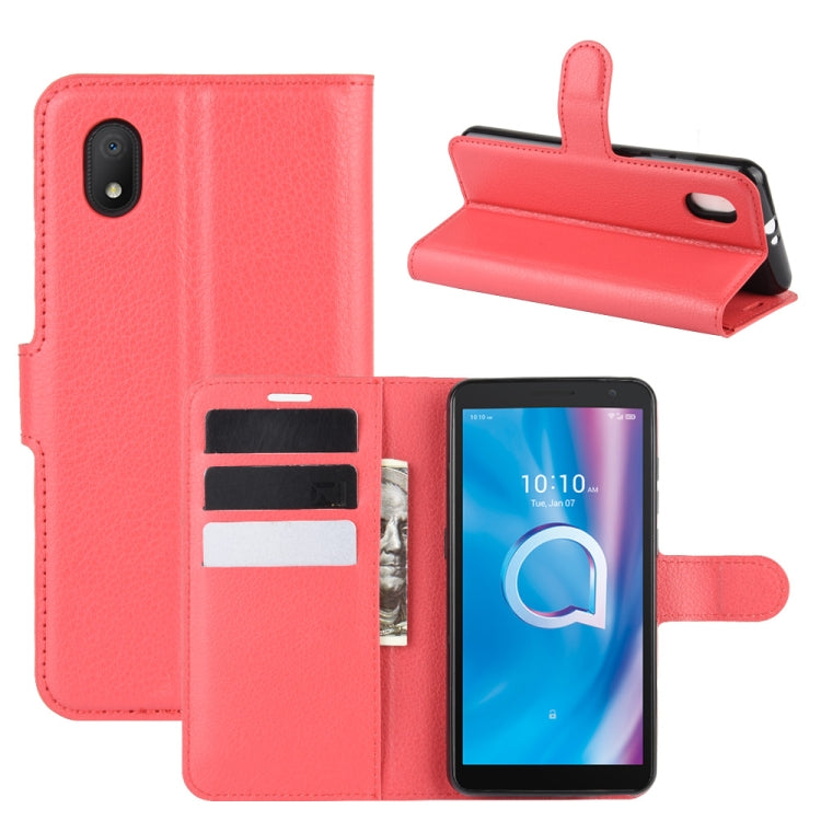 Per alcatel 1B (2020) Custodia protettiva a vibrazione orizzontale Litchi Texture con supporto e slot per schede e portafoglio, For alcatel 1B (2020)