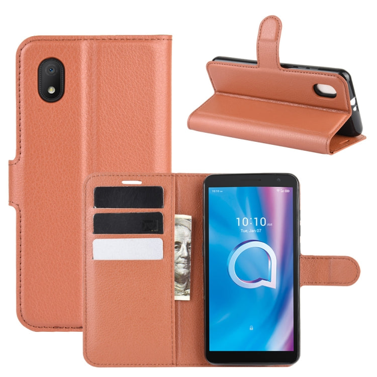 Per alcatel 1B (2020) Custodia protettiva a vibrazione orizzontale Litchi Texture con supporto e slot per schede e portafoglio, For alcatel 1B (2020)