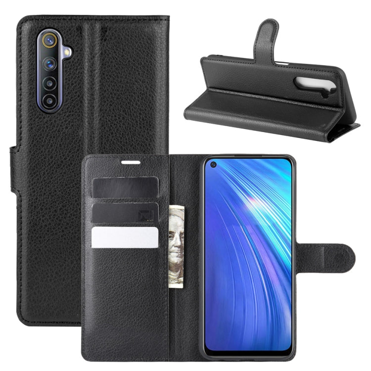 Per OPPO Realme 6 Litchi Texture Custodia protettiva a vibrazione orizzontale con supporto e slot per schede e portafoglio, For OPPO Realme 6, For OPPO  Realme 6