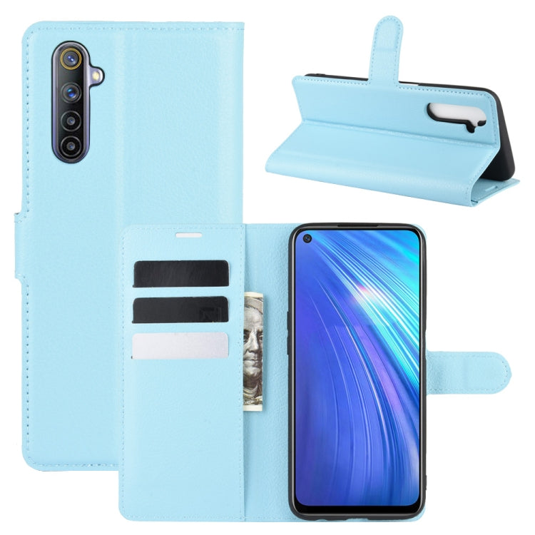 Per OPPO Realme 6 Litchi Texture Custodia protettiva a vibrazione orizzontale con supporto e slot per schede e portafoglio, For OPPO Realme 6, For OPPO  Realme 6