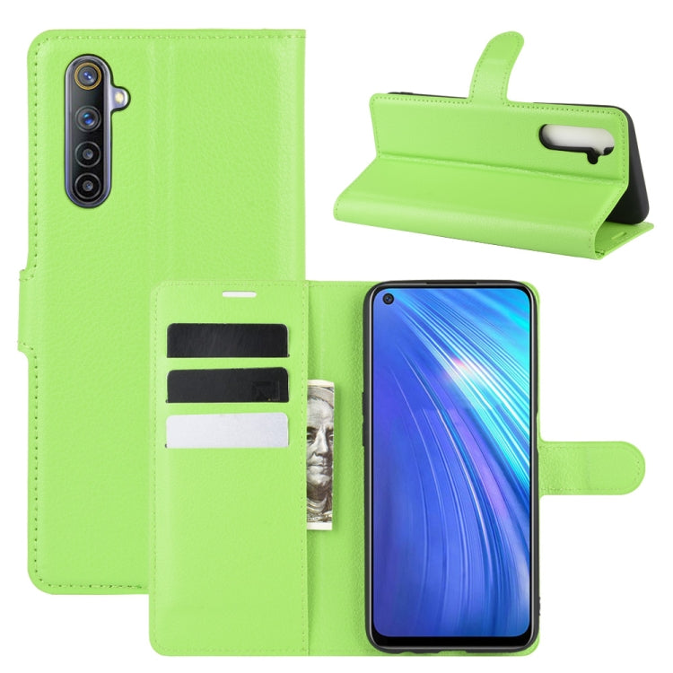 Per OPPO Realme 6 Litchi Texture Custodia protettiva a vibrazione orizzontale con supporto e slot per schede e portafoglio, For OPPO Realme 6, For OPPO  Realme 6