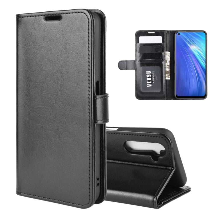 Per OPPO Realme 6 R64 Texture Custodia protettiva a vibrazione orizzontale singola con supporto e slot per schede e portafoglio e cornice per foto, For OPPO Realme 6