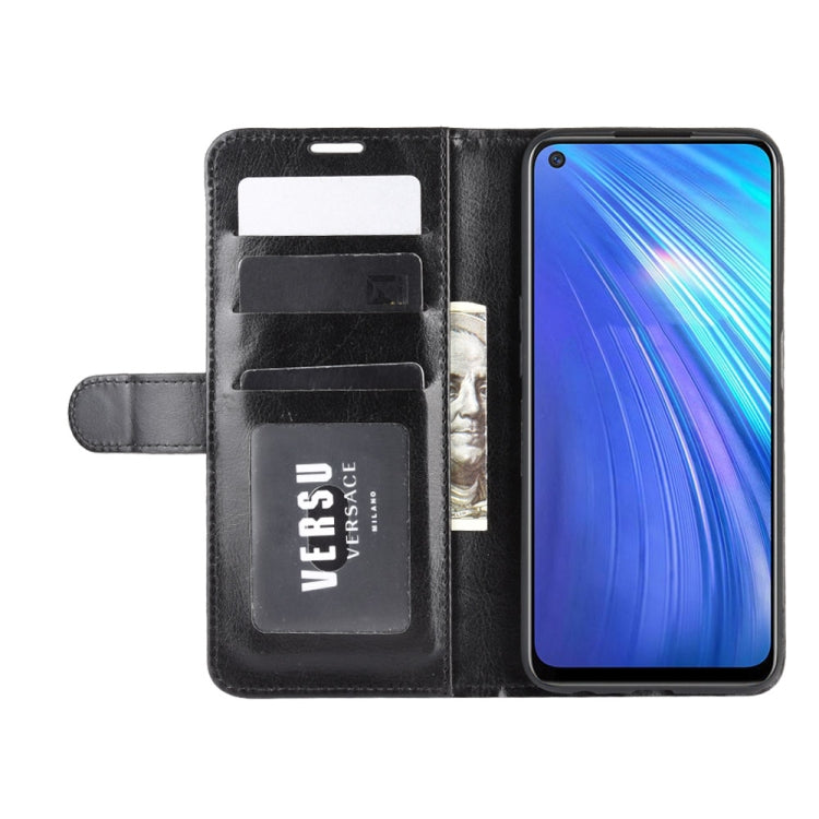 Per OPPO Realme 6 R64 Texture Custodia protettiva a vibrazione orizzontale singola con supporto e slot per schede e portafoglio e cornice per foto, For OPPO Realme 6
