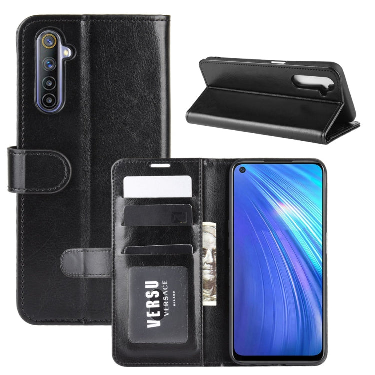 Per OPPO Realme 6 R64 Texture Custodia protettiva a vibrazione orizzontale singola con supporto e slot per schede e portafoglio e cornice per foto, For OPPO Realme 6