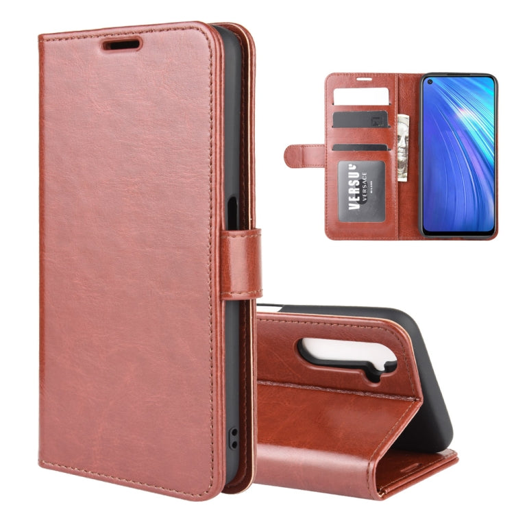 Per OPPO Realme 6 R64 Texture Custodia protettiva a vibrazione orizzontale singola con supporto e slot per schede e portafoglio e cornice per foto, For OPPO Realme 6