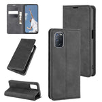 Per OPPO A72 Custodia in pelle con ventosa magnetica per affari retro-pelle con supporto e slot per carte e portafoglio, For OPPO A72