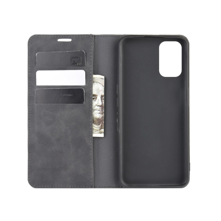 Per OPPO A72 Custodia in pelle con ventosa magnetica per affari retro-pelle con supporto e slot per carte e portafoglio, For OPPO A72