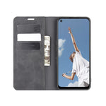 Per OPPO A72 Custodia in pelle con ventosa magnetica per affari retro-pelle con supporto e slot per carte e portafoglio, For OPPO A72