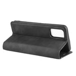 Per OPPO A72 Custodia in pelle con ventosa magnetica per affari retro-pelle con supporto e slot per carte e portafoglio, For OPPO A72