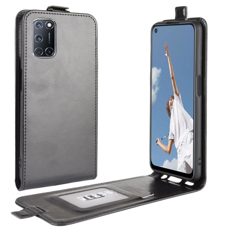 Per OPPO A72 R64 Texture Custodia protettiva in pelle a vibrazione verticale singola con slot per schede e cornice per foto, For OPPO A72