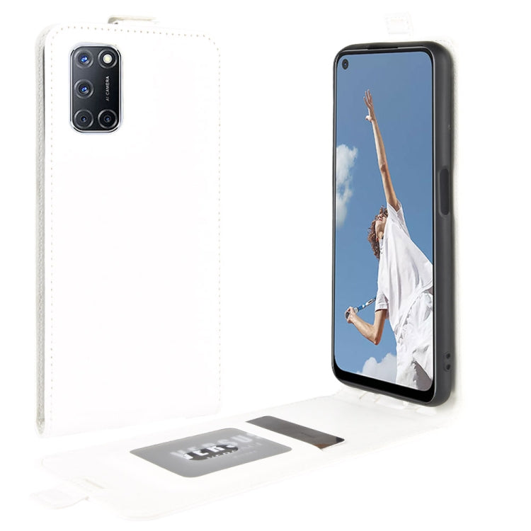 Per OPPO A72 R64 Texture Custodia protettiva in pelle a vibrazione verticale singola con slot per schede e cornice per foto, For OPPO A72