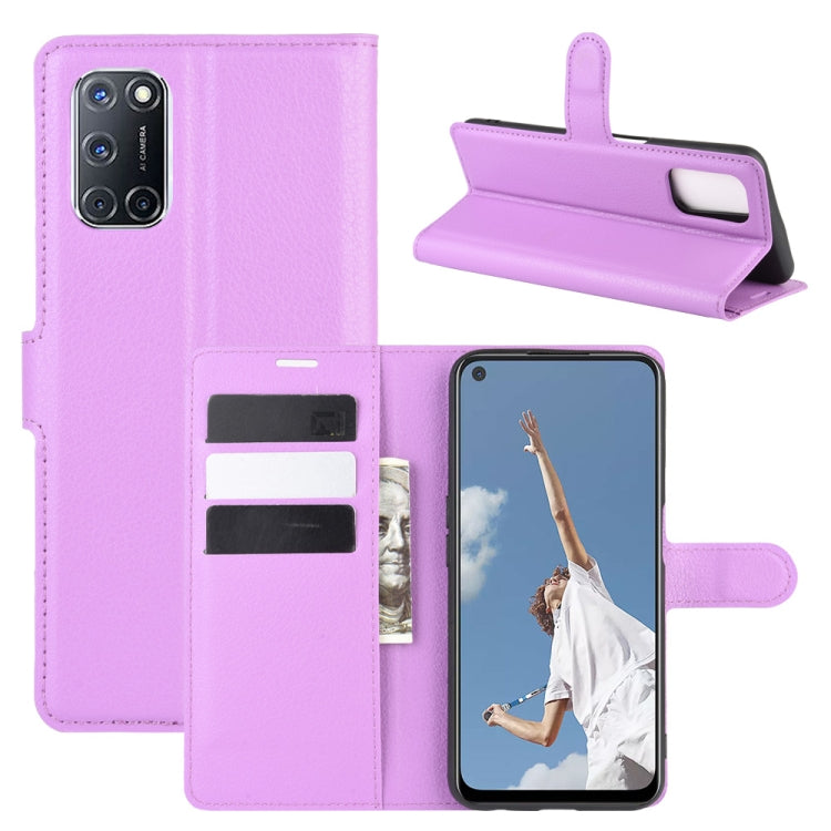 Per OPPO A72/A52 Litchi Texture Custodia protettiva a vibrazione orizzontale con supporto e slot per schede e portafoglio, For OPPO A72