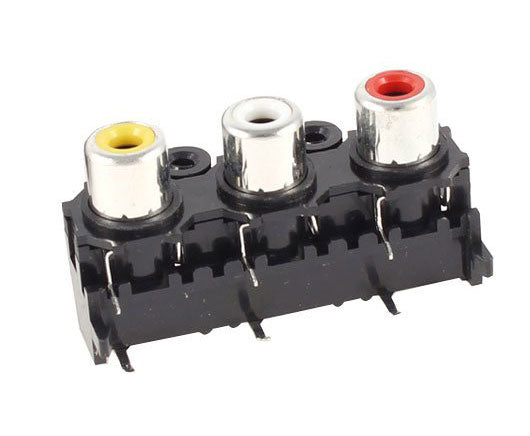 Connettore 3xRCA femmina 90 gradi per CS