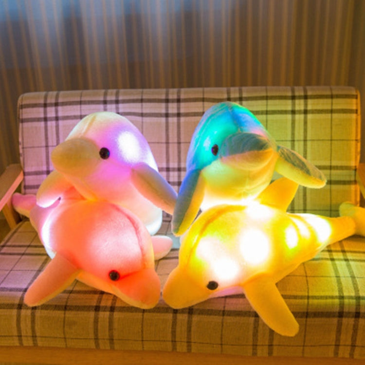 Cuscino luminoso a LED con peluche delfino 32 cm