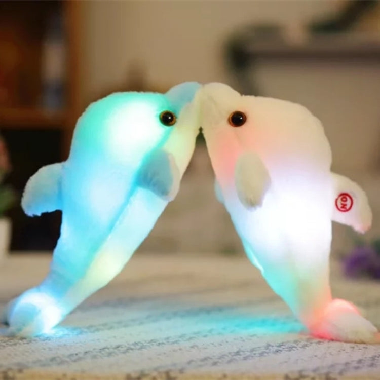 Cuscino luminoso a LED con peluche delfino 32 cm