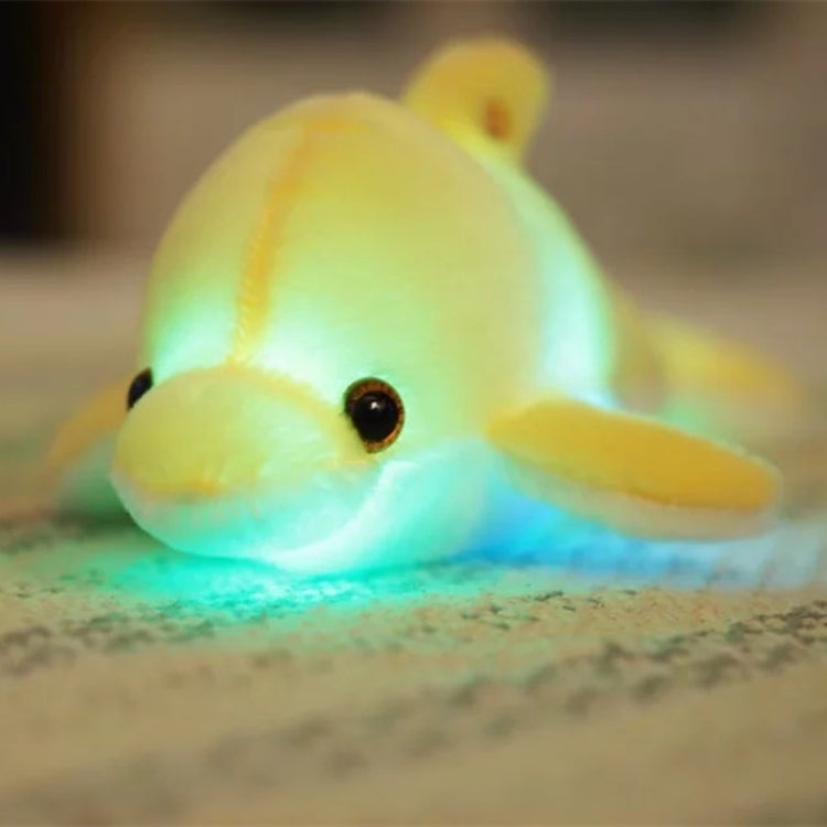 Cuscino luminoso a LED con peluche delfino 32 cm