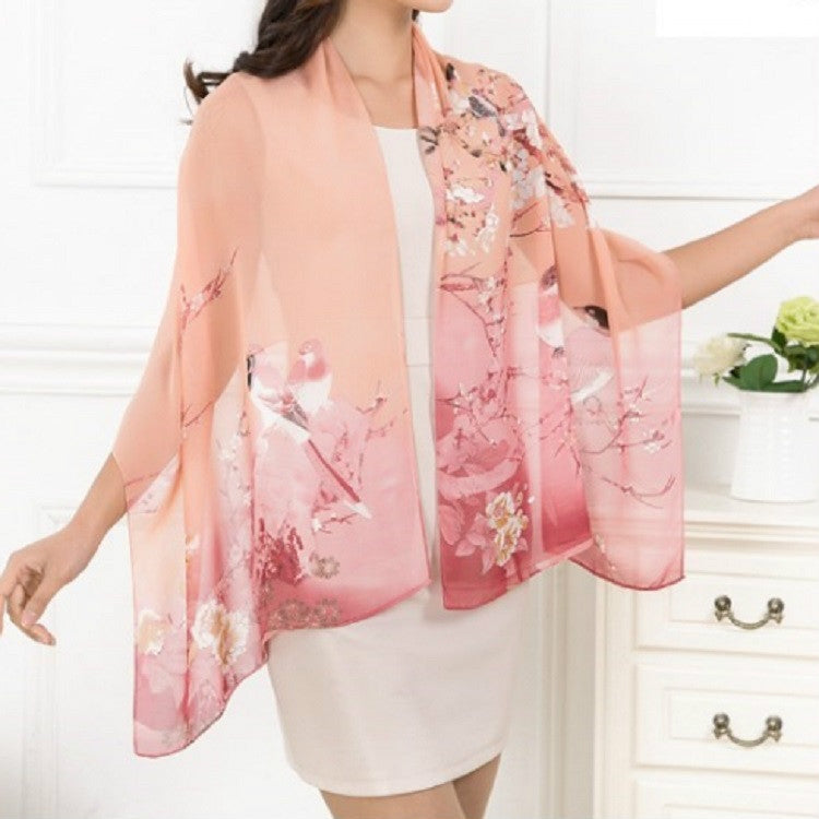Sciarpa lunga sottile in chiffon 10 cm donna