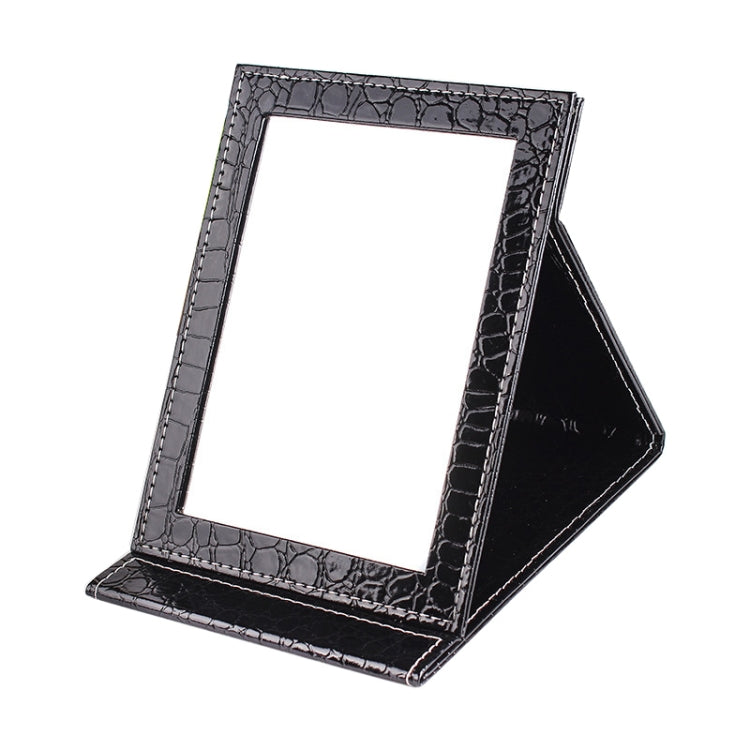 Specchio cosmetico portatile in pelle con supporto