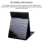 Specchio cosmetico portatile in pelle con supporto