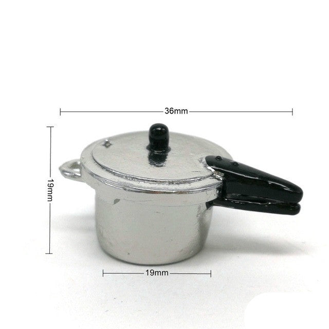 Pentola a pressione miniatura per casa delle bambole 1:12