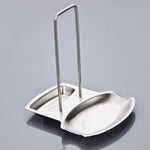Supporto per cucchiaio e coperchio in acciaio inox