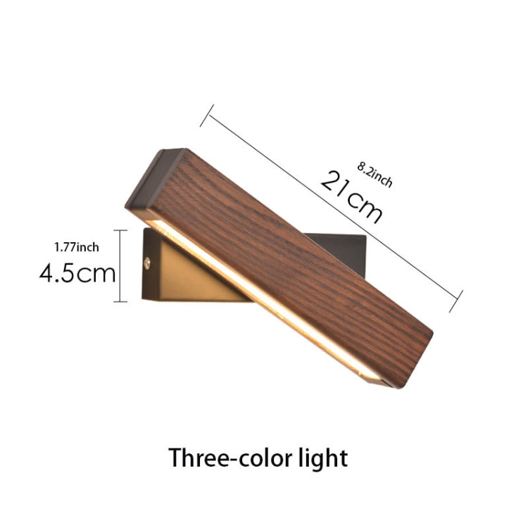 Lampada da parete girevole LED in legno 23x6.5x11 cm