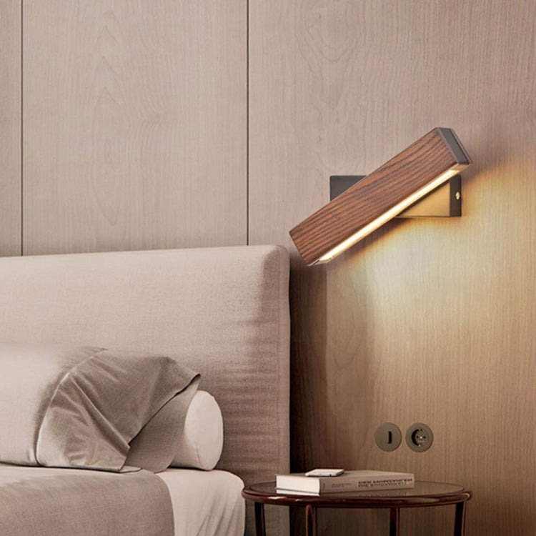 Lampada da parete girevole LED in legno 23x6.5x11 cm