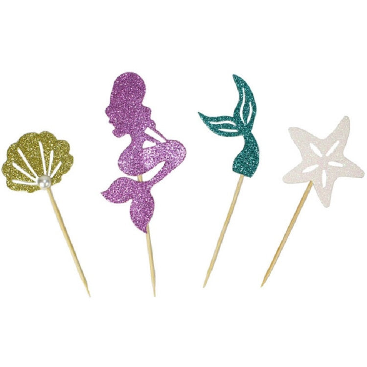 Set 24 carte decorate per cupcakes con principesse e sirene