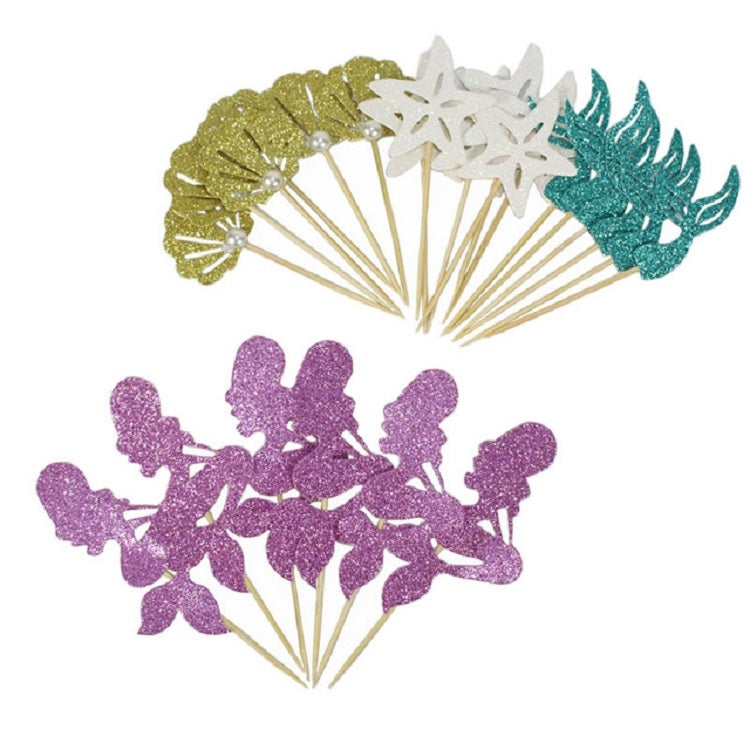 Set 24 carte decorate per cupcakes con principesse e sirene