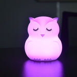 Lampada LED gufo in silicone con luce notturna USB