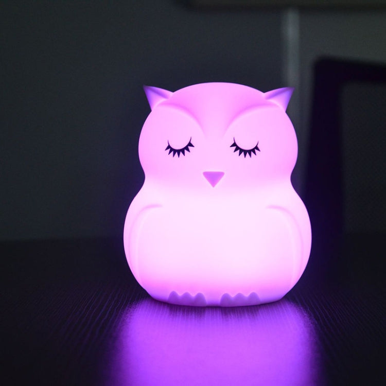 Lampada LED gufo in silicone con luce notturna USB
